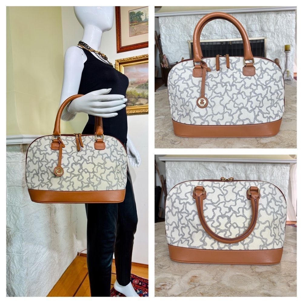 Tous Kaos Waterproof Monogram Canvas & Leather Alma Style Dual Handle Bag
